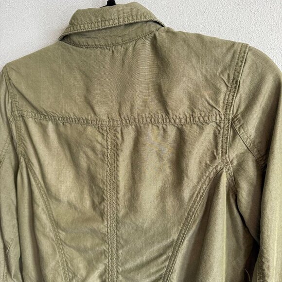 Tahari Womens Olive Green Button Up Lyocell Jacket Small Lightweight Casual - Picture 7 of 13